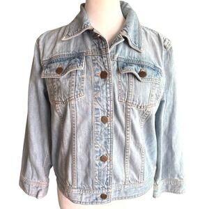 Ralph Lauren Jeans Co LRL Jean Jacket Size Medium Light Wash‎ 100% Cotton Boho